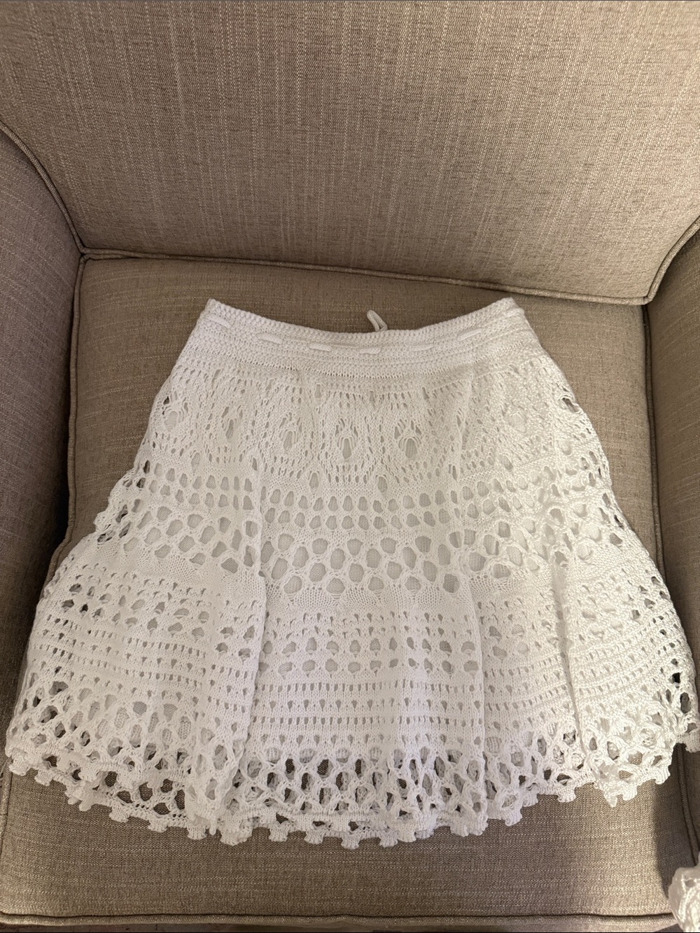 SET. 2 pieces set Crochet Circle Skirt with Drawstring Waist and top - Picture 2 of 5